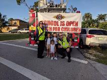 Slow down for children! Every year on the first day of school our Firefighters make sure traffic remembers to slow down