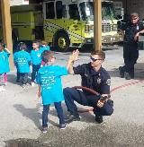 Young Firefighter in training