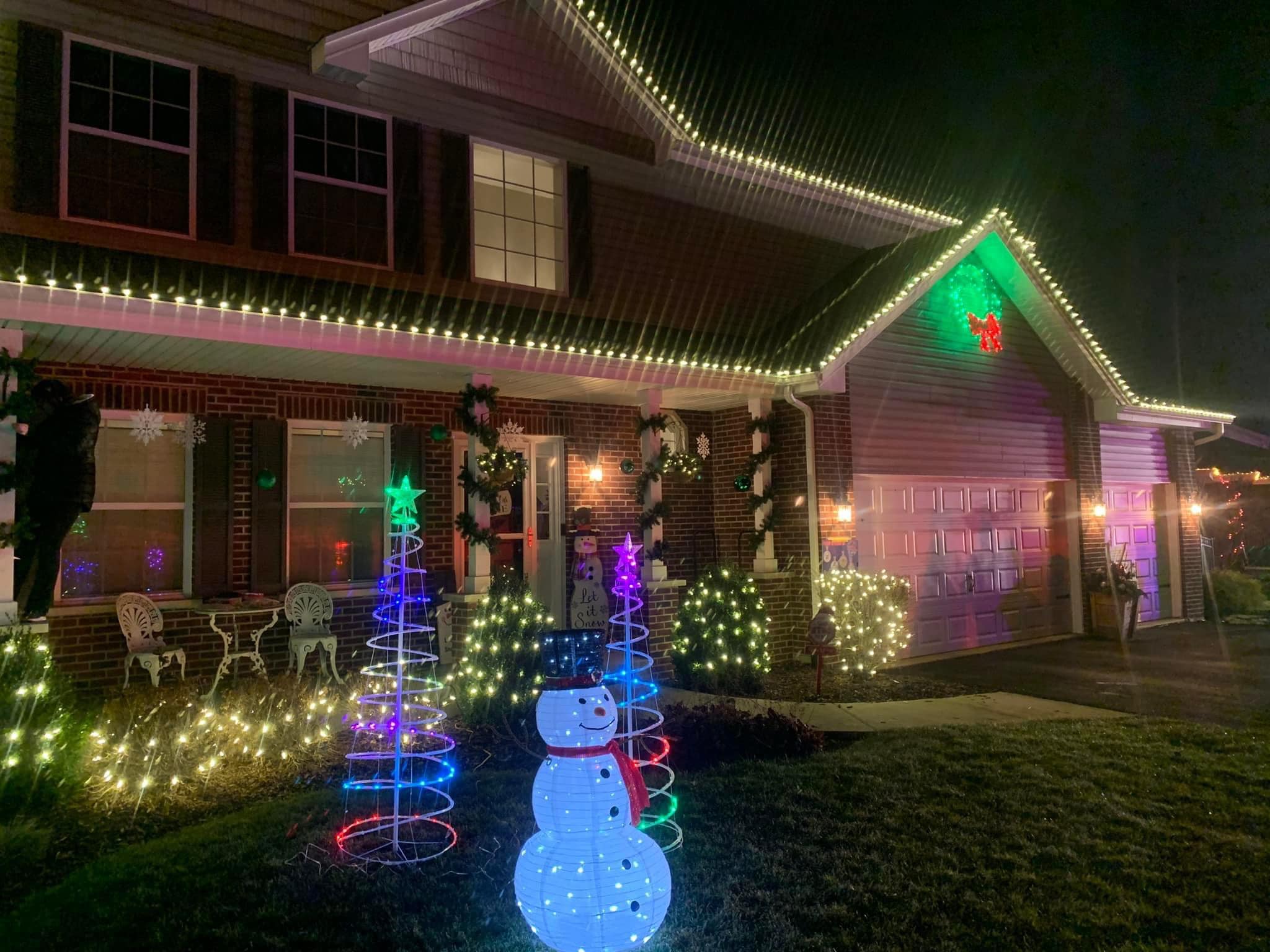 House decorated by Lights and Ladders